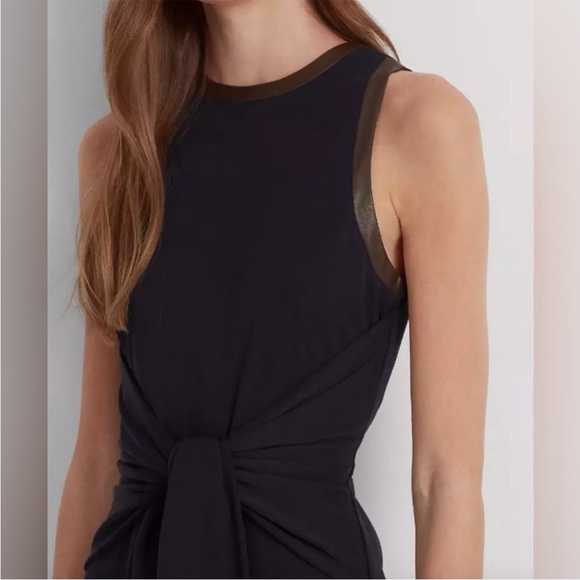 LRL Navy Blue Jersey Sleeveless Jumpsuit Classic Old Money Timeless Preppy - Picture 4 of 9